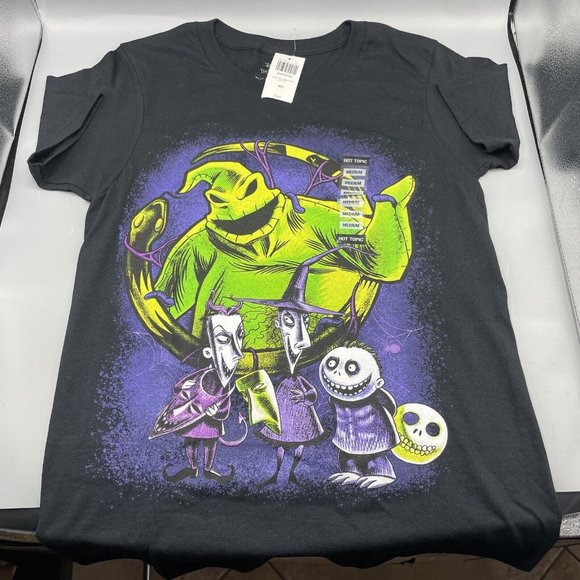 The Nightmare Before Christmas T-Shirt Oogie Boogie Neon Juniors MEDIUM - Picture 1 of 6